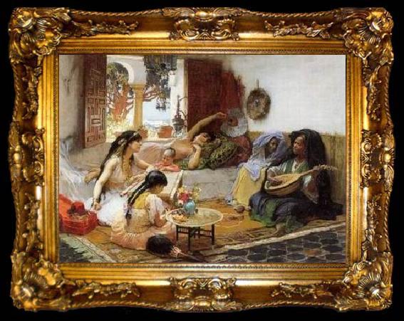 framed  unknow artist Arab or Arabic people and life. Orientalism oil paintings  335, ta009-2
